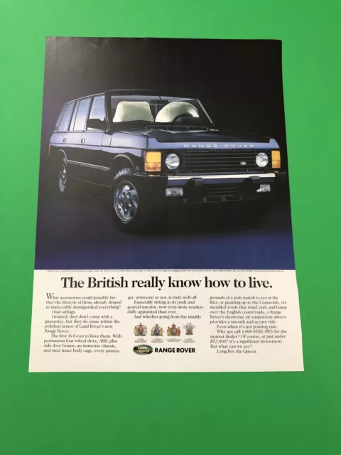 1994 1995 Range Rover Original Vintage Print Ad Advertisement A4