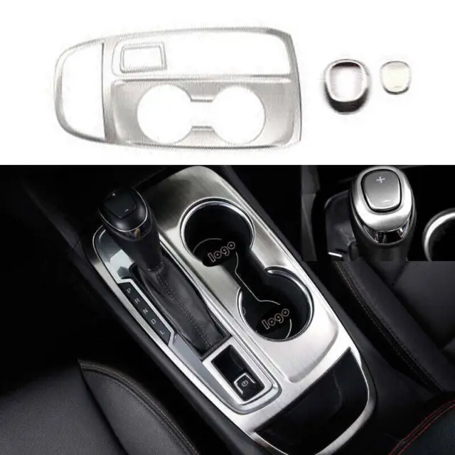 Silver Steel Console Gear Shift Panel Cover Trim For Chevrolet Equinox 2018-2023