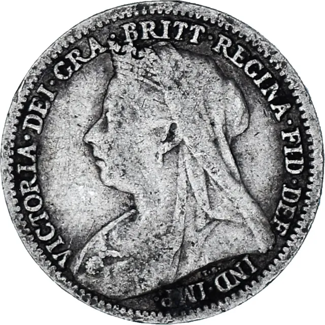 [#849976] Münze, Großbritannien, Victoria, 3 Pence, 1898, S+, Silber, KM:777
