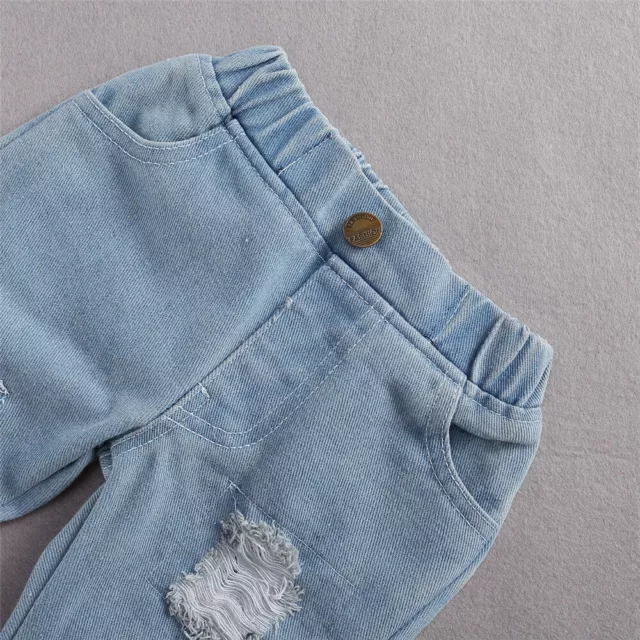 Infant Toddler Baby Girl Summer Clothes Set Romper Bodysuit Denim Pants Outfits 8