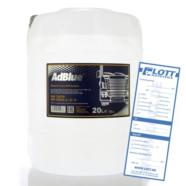 ADBLUE® Abgasreinigung Diesel TDI Additiv Harnstofflösung Ad Blue SCR 20L