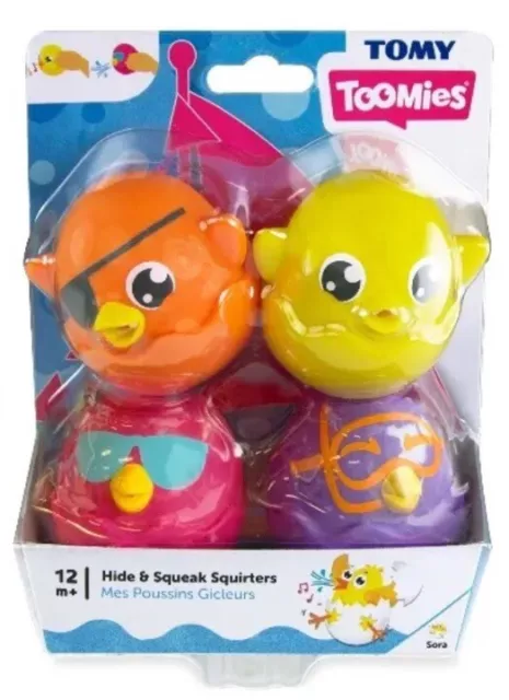 Tomy Toomies Hide & Squeak Bath Squirter Kid's Water Play Bath Time Fun 12M+