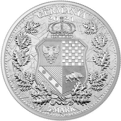 Médaille 5 Mark argent 1 Once Germania / Autriche 2021 2