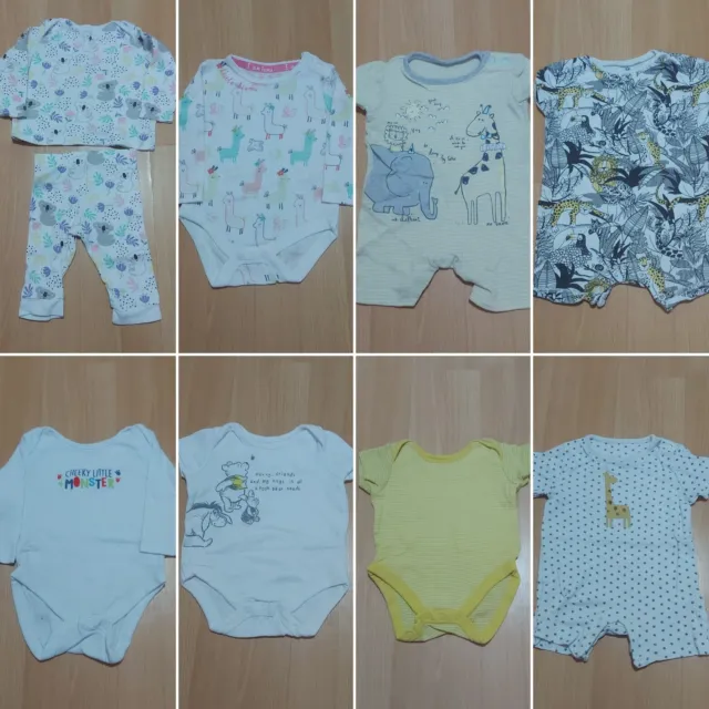 Pacchetto vestiti per bambini 3-6 mesi 9 articoli NEXT Babygrow set inferiore superiore romper colore
