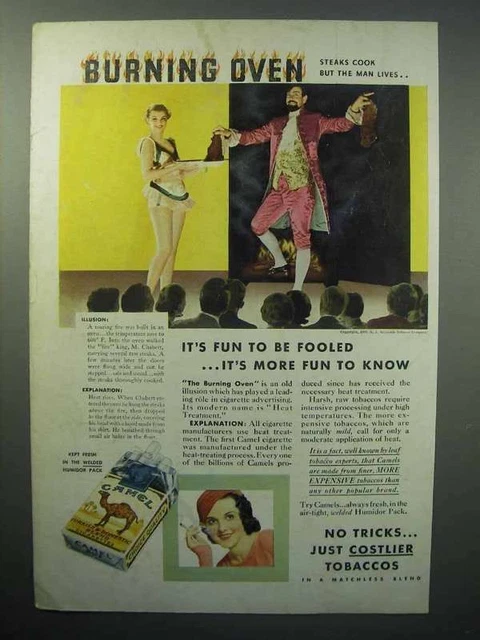 1933 Camel Cigarettes Ad - Magic Chabert Burning Oven