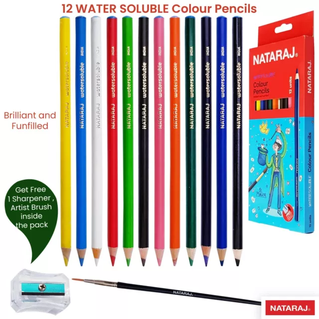 Juego premium de lápices de colores solubles en agua pinceles afilador terapia artista JUEGO DE REGALO