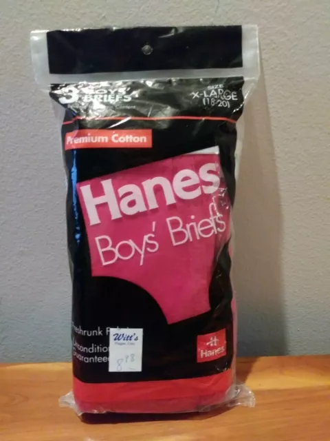BOYS VINTAGE UNDERWEAR Hanes Briefs Xl 18-20 3 Pack £51.53