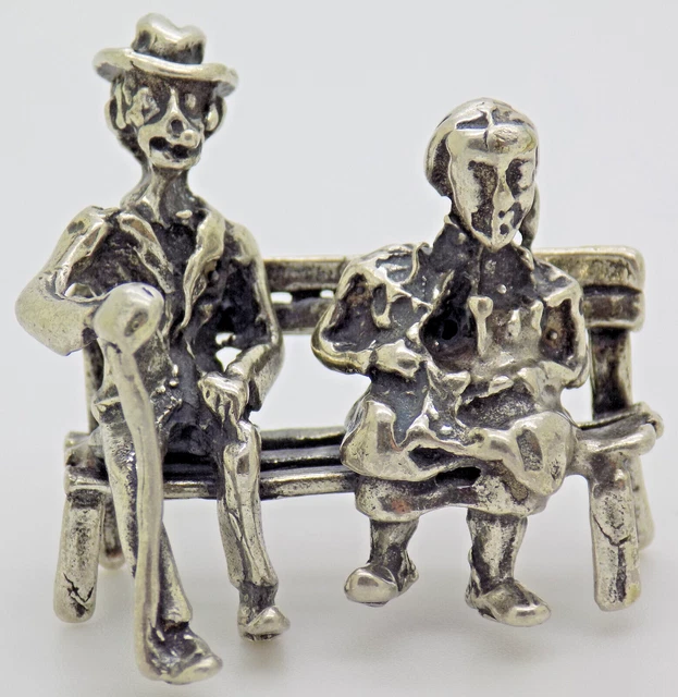 Vintage Italian Handmade Genuine Silver "Love is Forever" Figurine Miniature