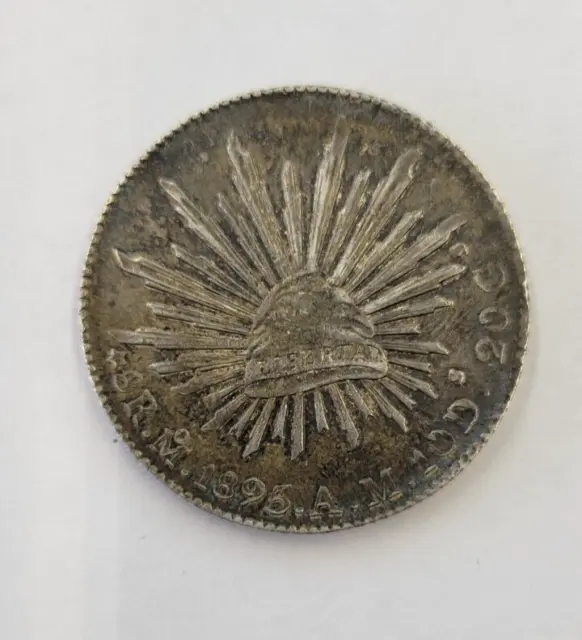 1895 Mo AM .903 Silver 8 Reales Mexican Coin GREAT!!!