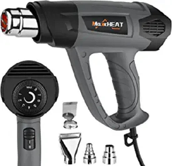 HEAT GUN, 1800W MAXXHEAT Heavy Duty Hot Air Gun Kit Variable