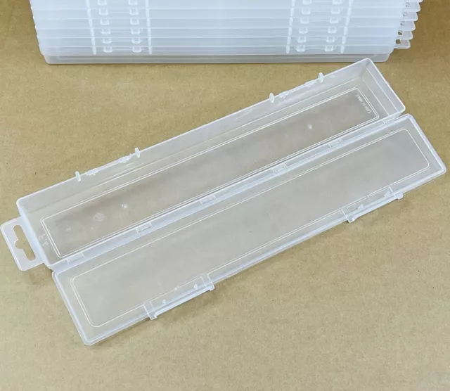 Clear Plastic Artist Paint Brush Box Storage Pen Pencil Organziers Case with Lid