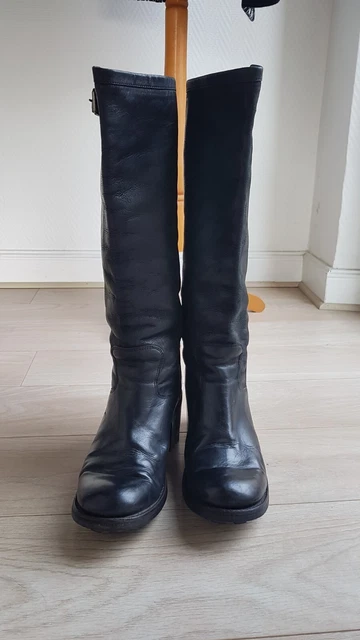 free lance tres belles bottes cuir noir pointure 40