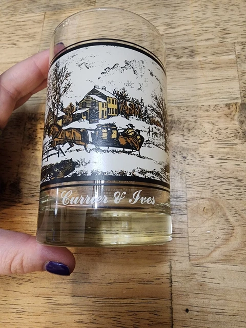 Currier & Ives Arby's Collector's Glass 1978 American Farm In Winter 3 Of 4