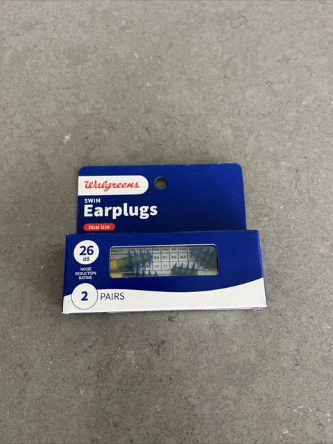 TAPONES PARA LOS OÍDOS DE NATACIÓN Walgreens Doble Uso 26 dB Reducción de Ruido 2 Pares | Nuevo ENVÍO RÁPIDO
