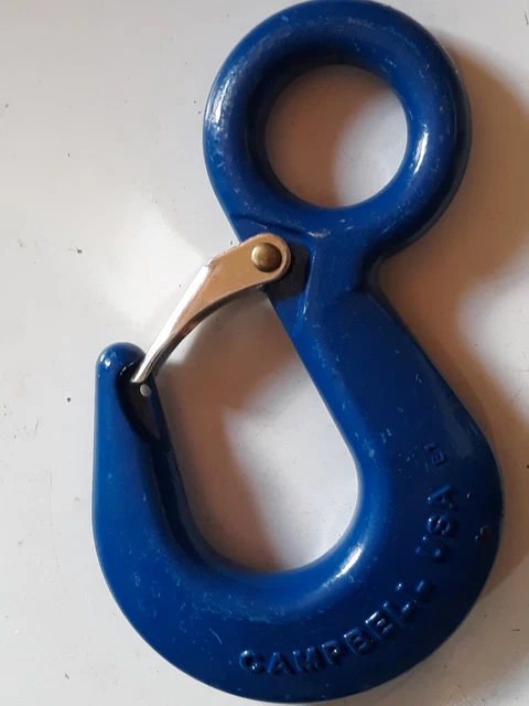 campbell 3914705pl Eye Hoist Hook, 3 ton, 100 Grade, #27, paint blue