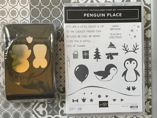 STAMPIN UP PENGUIN PLACE stamp set with PENGUIN BUILDER PUNCH New ...