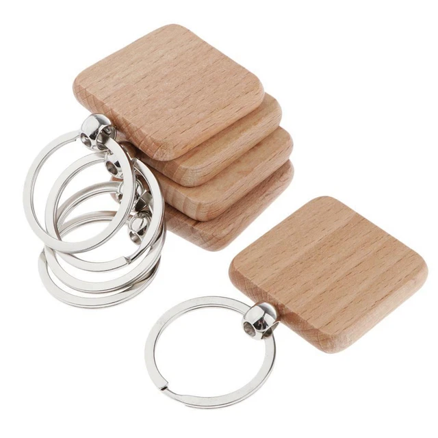 5X Leere Holz Schlüsselanhänger Tasche Charms Schönes Geschenk für