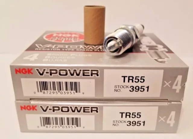 8 Plugs NGK TR55/3951 V-Power Spark Plugs (Ford/Chevrolet/Cadillac/Buick)