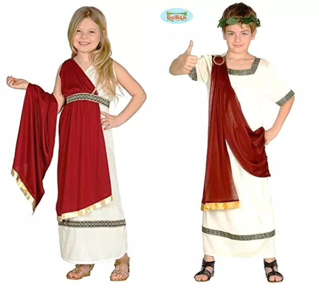 Carnevale Halloween Vestito Antica Romana Romano Imperatore Cesare Bambino