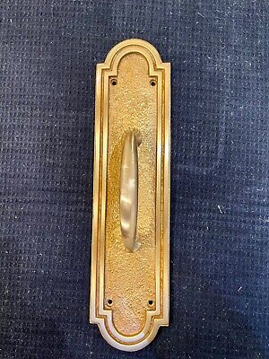 Vintage Cast Brass Door Pull With Backplate