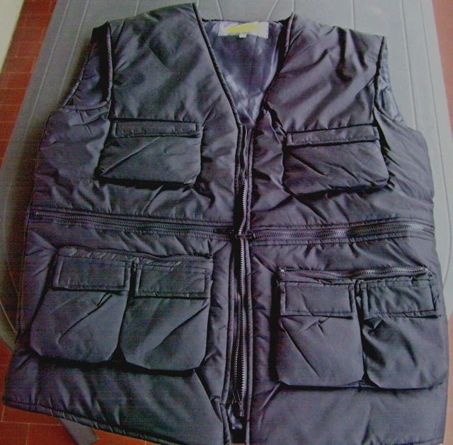 GIUBBOTTO SMANICATO GILET IMBOTTITO SENZA MANICHE COLORE NERO XXL uomo