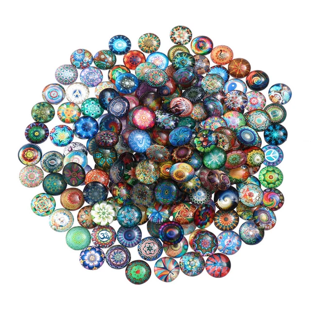 50 Pcs DIY Glass Patches Gemstone for Jewelry Spacer Bead Cabochons Sticker