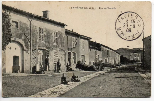 FAVIERES - Meurthe et Moselle - CPA 54 - Rue de Travelle