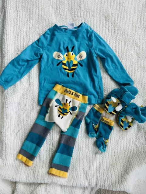 Blade & Rose Buzzy Bee outfit 1-2 Years 12-24 Months top leggings socks booties