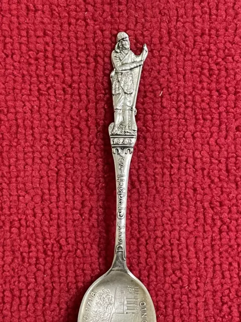 Sterling Souvenir figural Davy Crockett Demi Spoon, 3 1/2"