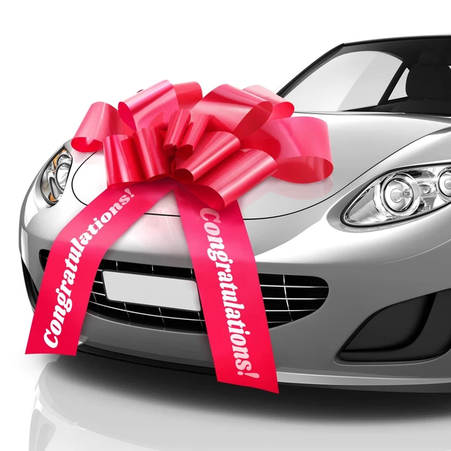 Congratulations Car Bow (Large 23 inch, Red) Gift Bows, Giant Bow fo...