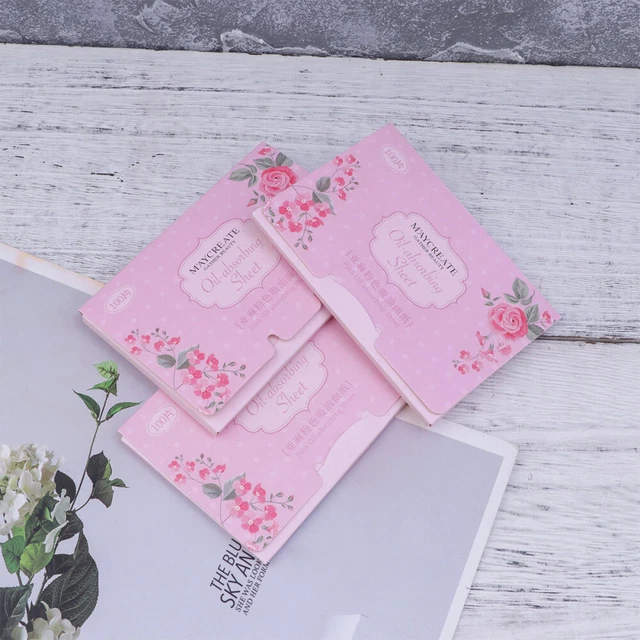 100 PIEZAS 3 Paquete Aceite Fibra Natural Toallas Absorbentes Premium Cuidado de la Piel Maquillaje