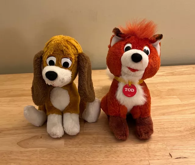Vintage Disney Fox and the Hound Plush TOD & COPPER - Used, Read Below