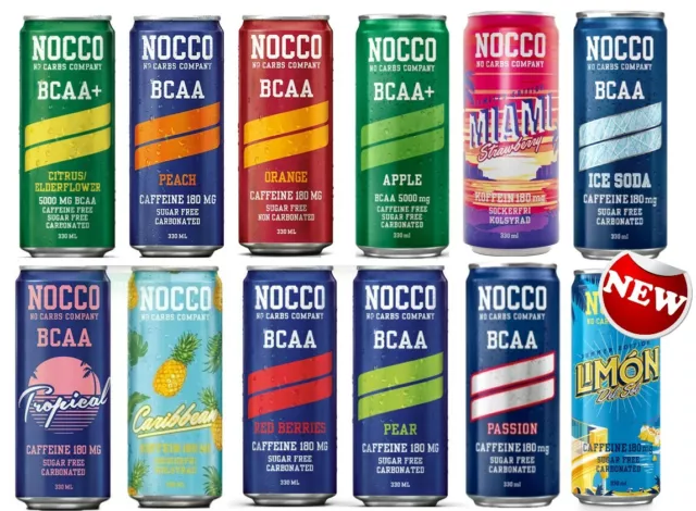 NOCCO BCAA DRINK with Caffeine 330 ml Sugar Free All Flavours