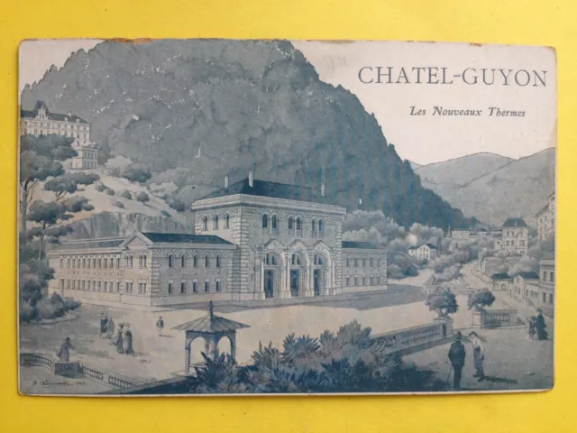 cpa GRAVURE EAU FORTE DESSIN 63 - EAUX MINERALES de CHATEL GUYON Les Thermes