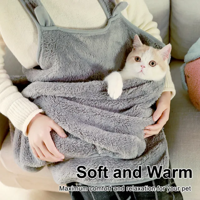 Manicotto imbracatura per gatti grembiule regolabile traspirante morbido caldo caldo gattino portatile