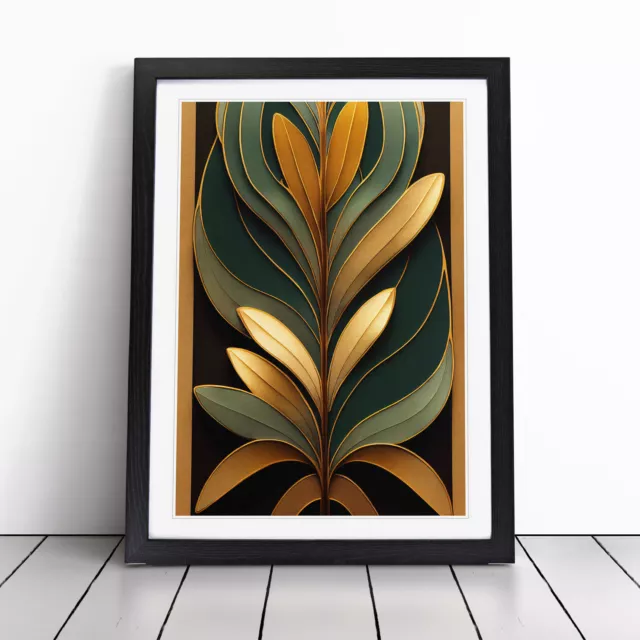 Art Deco Leaves No.3 Wall Art Print Framed Canvas Picture Poster Decor