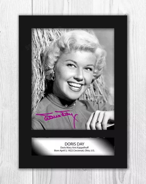 Doris Day A4 signed mounted photograph picture poster Choice of frame