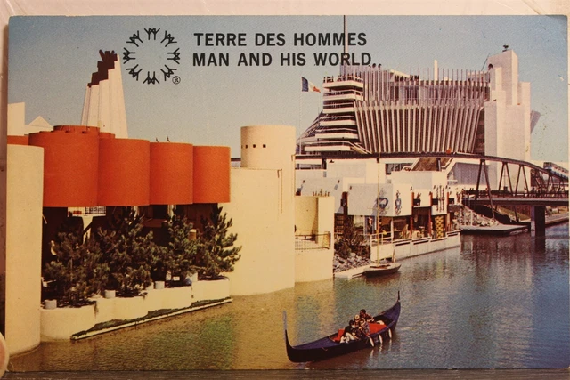 Canada Quebec Montreal Gondola Ride Ile Notre Dame Terre Des Hommes Postcard Old