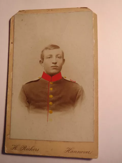 Hannover - Soldat in Uniform - Portrait - koloriert - Regiment Nr. 7 ? / CDV