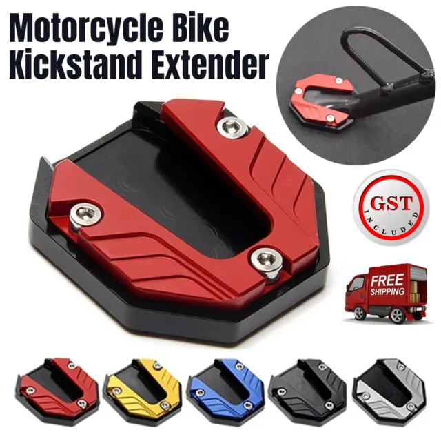 Motorcycle Bike Kickstand Extender Foot Side Stand Extension Pad Support Plate