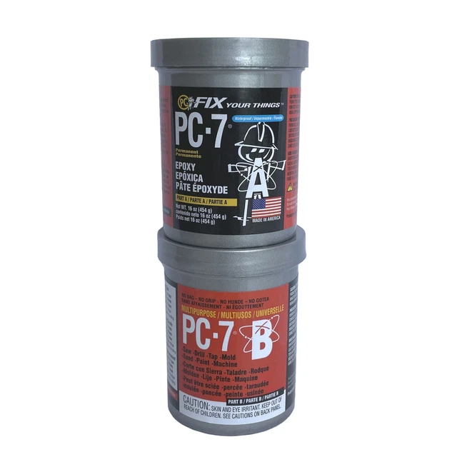 7 Epoxy Adhesive Paste Two-Part Heavy Duty 1Lb in Two Cans Charcoal Gray 1
