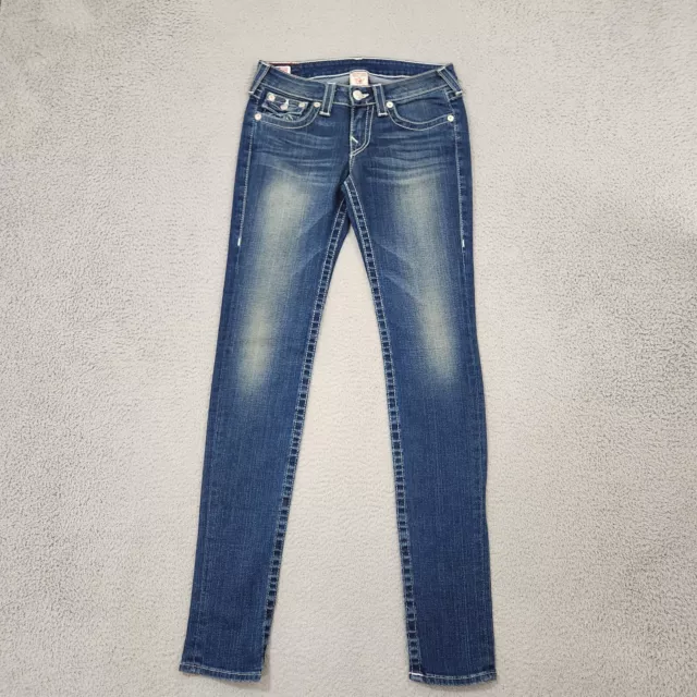 True Religion Jeans Womens Size 29 Blue Julie Skinny Flap Pockets Cotton Blend