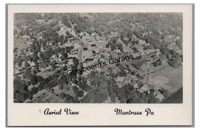 RPPC Aerial View MONTROSE PA Susquehanna County Pennsylvania Real Photo Postcard