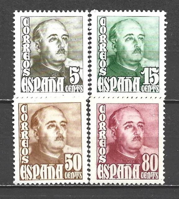 España 1948-1954 Serie General Franco  Edifil 1020-1023** Mnh