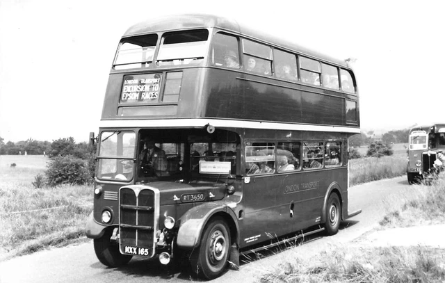 VINTAGE PHOTOGRAPH DOUBLE Decker Bus - Route Epsom Races London ...