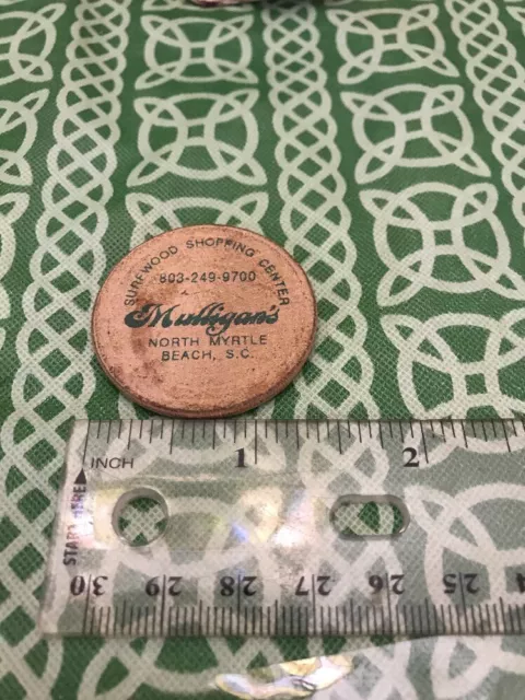 Mulligan's Myrtle Beach South Carolina Wooden Nickel FREE SHIPPING