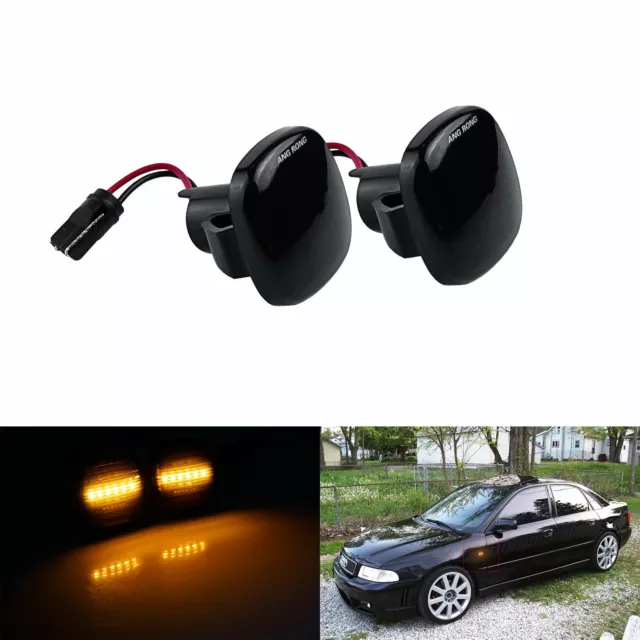 2x Amber LED Side Marker Repeater Light For SEAT Leon Ibiza Skoda Fabia Octavia