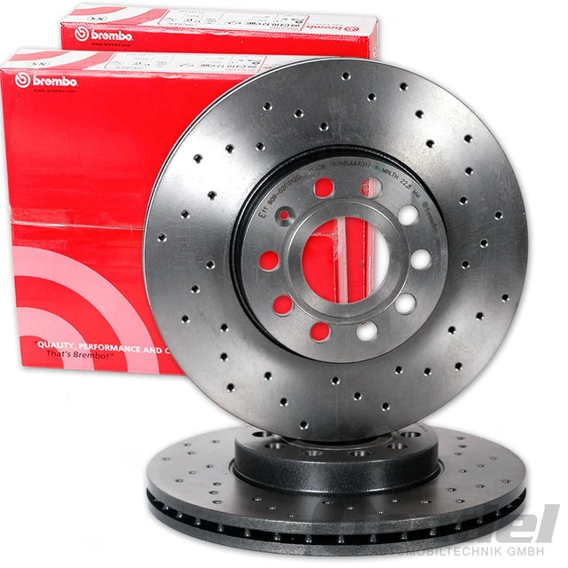 BREMBO gelochte BREMSSCHEIBEN VORNE passend für FORD FIESTA 4+5 FOCUS MAZDA 2
