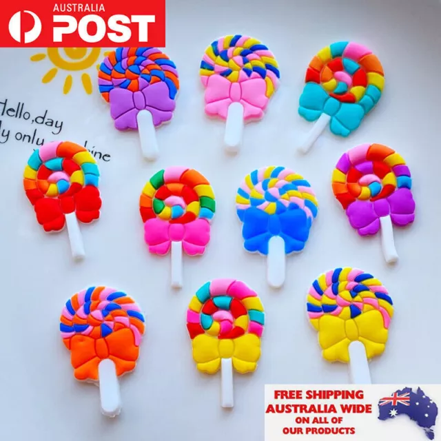 10x PVC Cute Lollipop Food Fridge Magnet Set Novelty Collectable Kids Gift Xmas