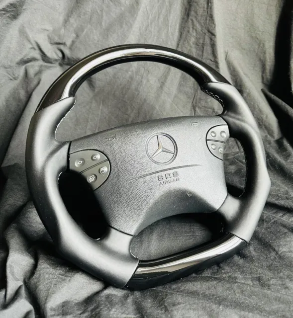AMG Mercedes Steering Wheel E-Class CLK W210 W208 W463 Black Piano New Leather